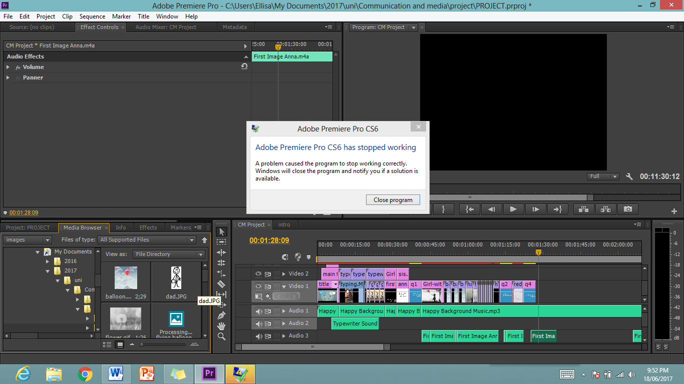 Premiere Pro CS6 keeps crashing!! Why? Adobe Support Community 9212483